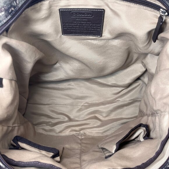 Coach Mens 2013 Heritage Web Canvas & Leather Camo X-L F70583 Shoulder Travel To - Picture 13 of 16